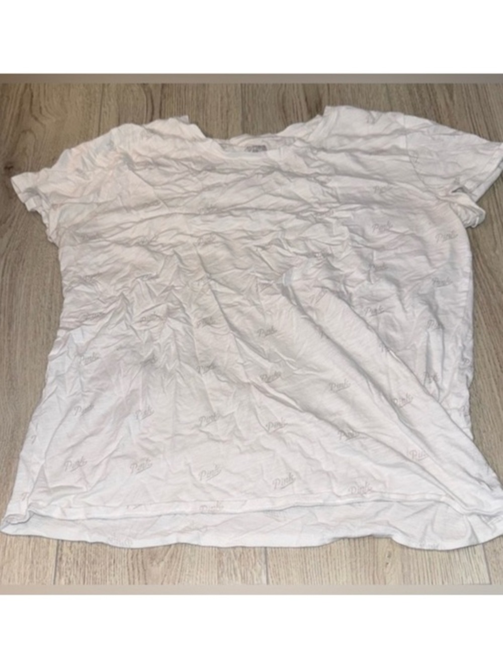 Victoria’s Secret pink white grey gray short sleeve shirt top